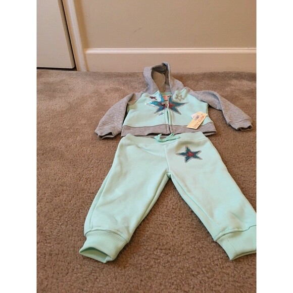 2pc Colette Lilly Baby Girls Jogging Track Suit Outfit Set Size 18 Month - Picture 1 of 9